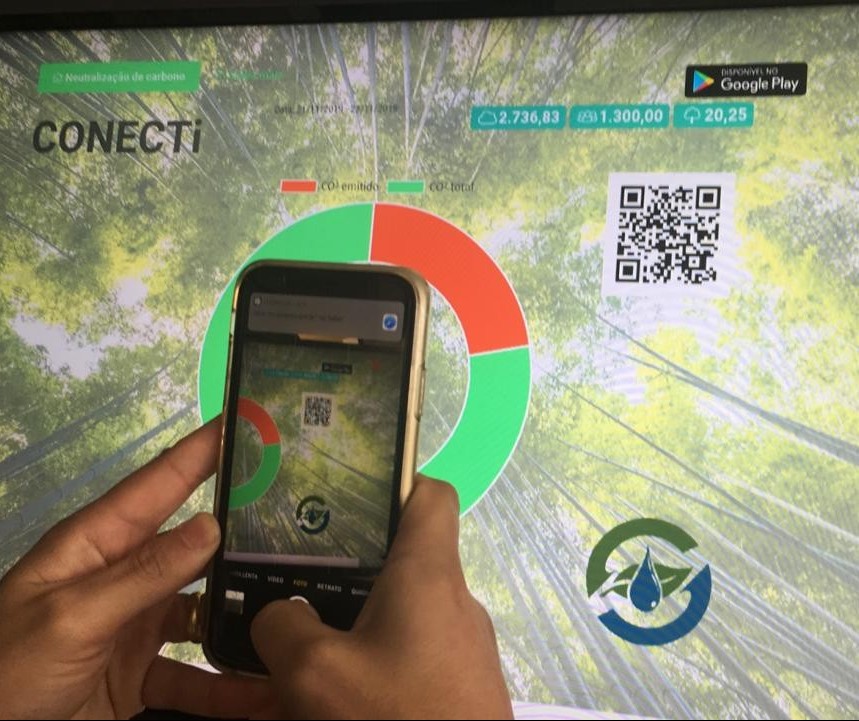 Evento calcula produção de CO2 e visitantes acompanham em tempo real